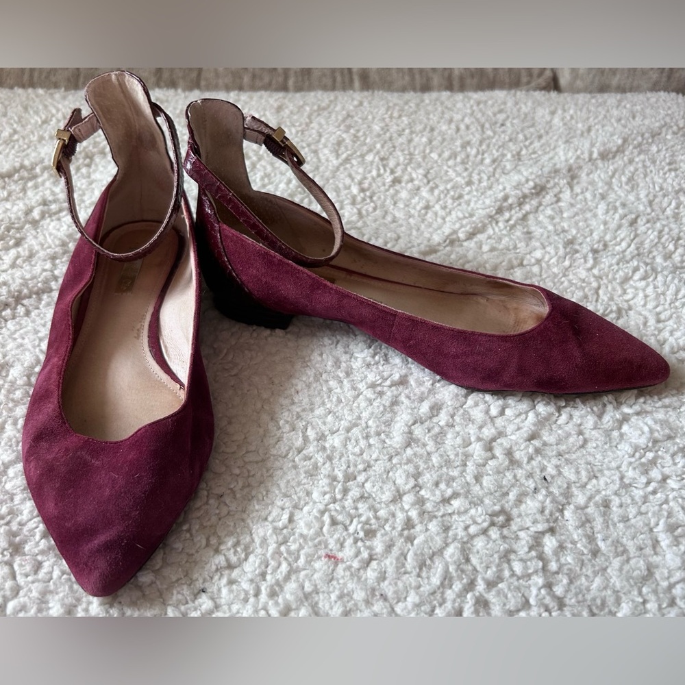 Well worn well loved burgundy shoes